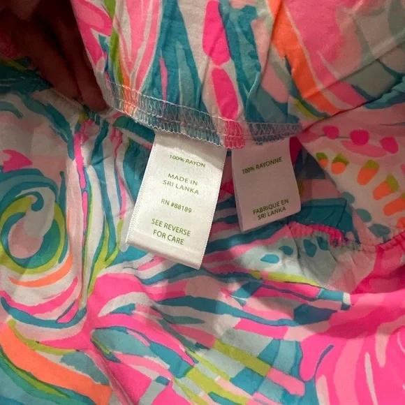 Lilly Pulitzer Bal Harbour Mid-Rise Palazzo Pants Multi Carnivale Coral sz XL - Picture 3 of 7